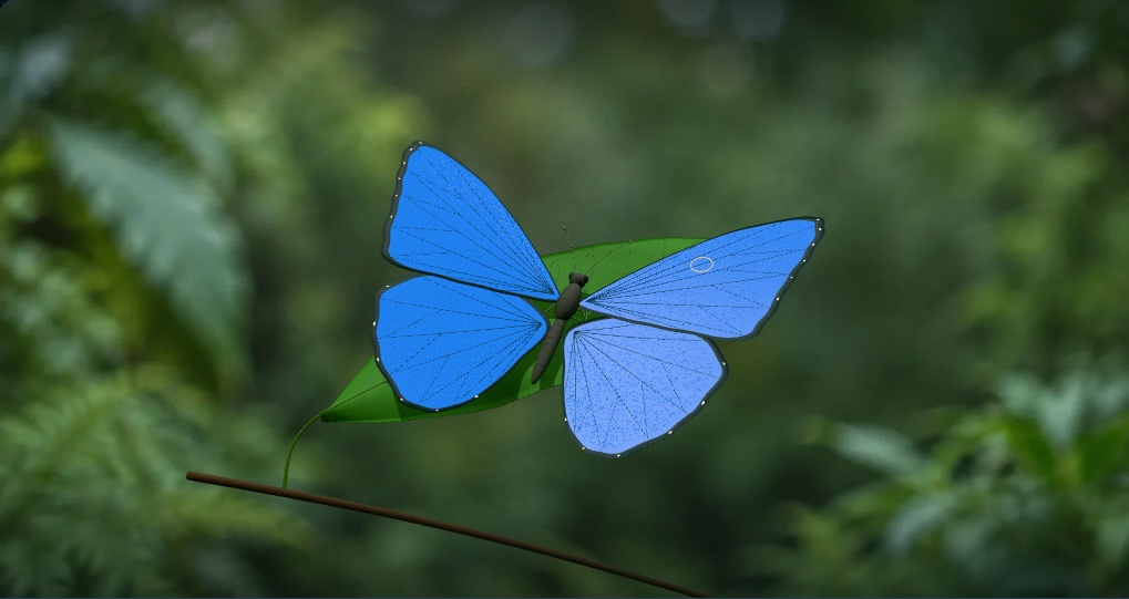 Still from this interactive butterfly scene while its controls load.