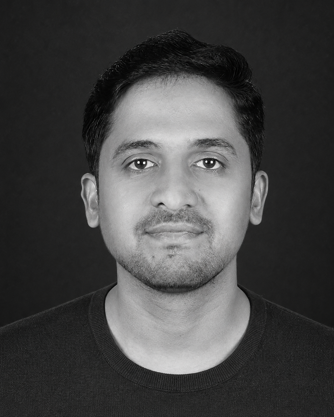 Monochrome portrait of Janarthanan Ponraj, founder and creator of MVLscope
